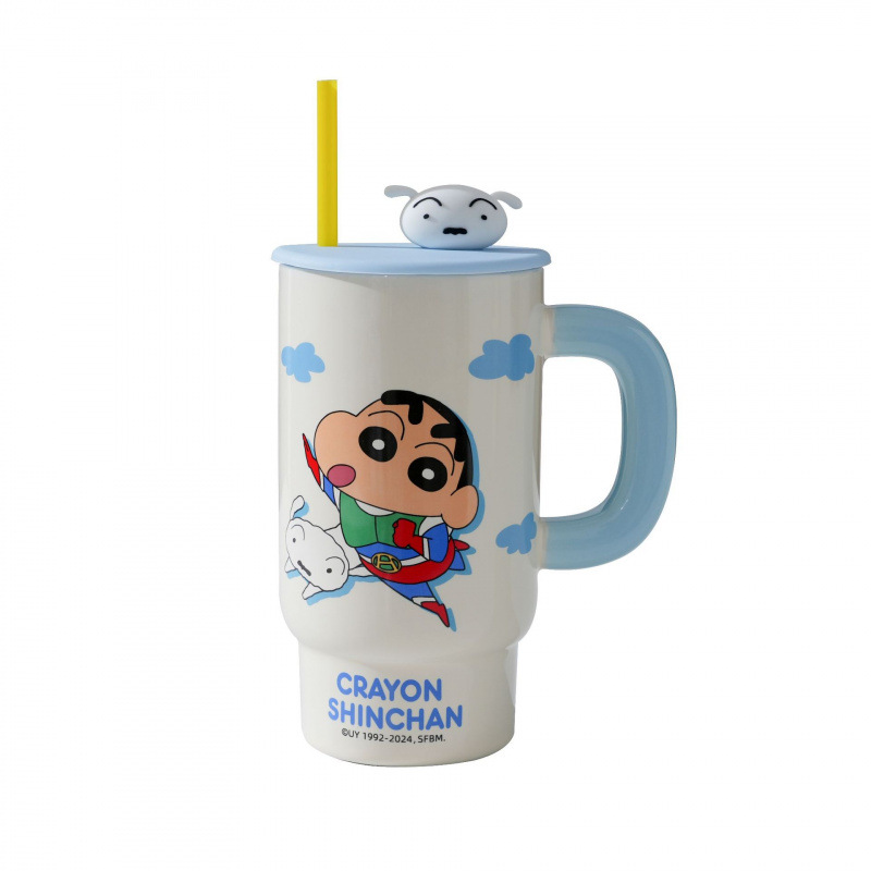 Crayón pequeño nuevo taza de cerámica para niños nuevo 2024 copas de agua de alto valor de pareja taza de oficina en el hogar taza con tapa