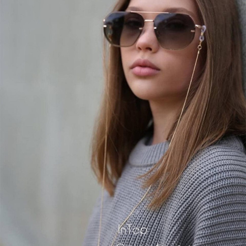 European and American cross-border glasses chain, crayfish claw round snake chain, metal anti-drop necklace decoration extended glasses cord for export