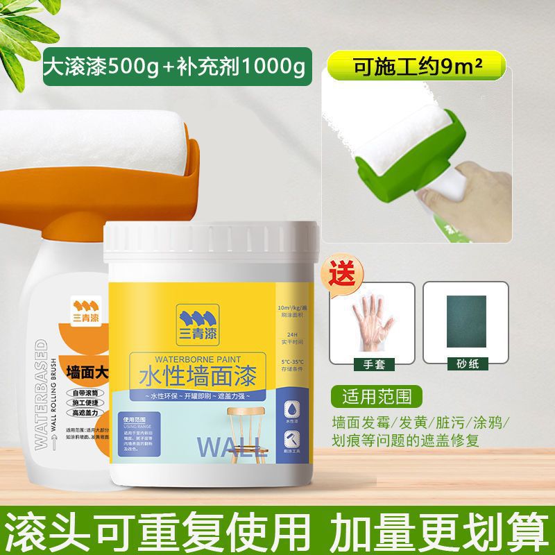 냄새 제거, 즉시 사용 가능한 - 저렴한 패키지 [대형 롤러 페인트 + 1000g 리필]