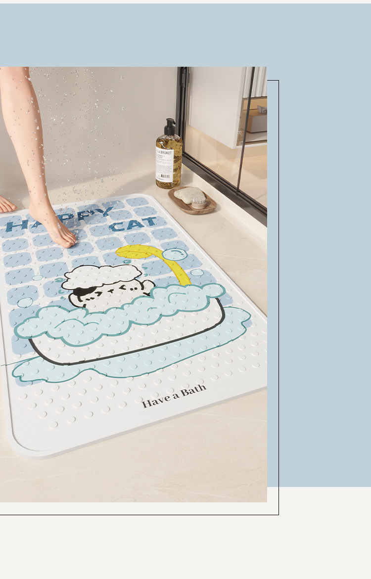 Bathroom Anti-Slip Mat, Shower Mat, Kidsren's Bath Mat, Anti-Fall Waterproof Pvc Mat, Bathroom Floor Mat