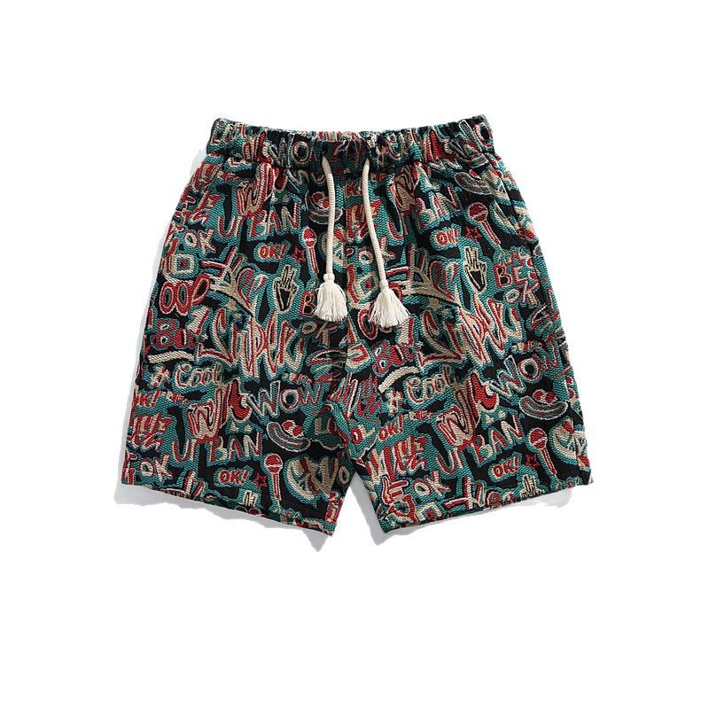 Men's Trendy Retro Style Color Block Sports Shorts Mid Length Casual Beach Outdoor Pants New Summer_viptrois.com
