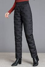 女士羽绒裤外穿冬季高腰新款妈妈白鸭绒裤中老年加厚保暖直筒长裤