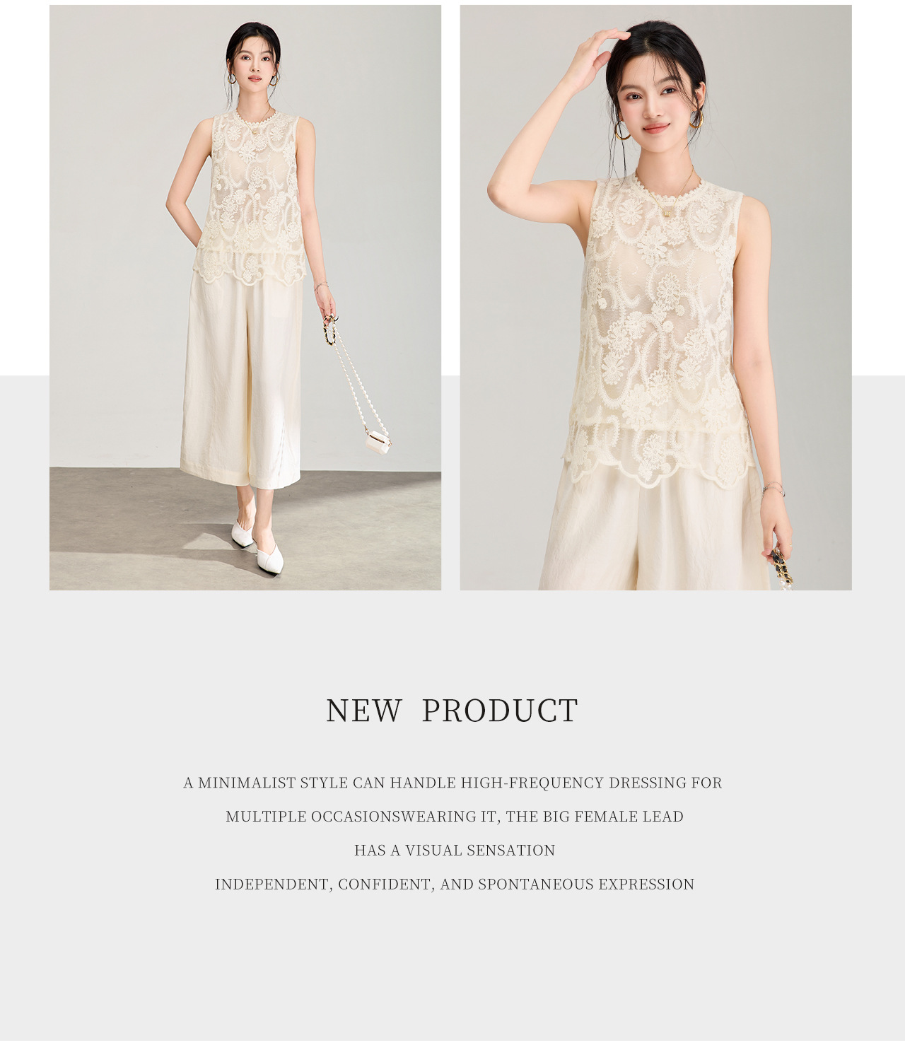Áo hai dây ren thêu sequin cổ tây không tay mùa hè — màu mơ chi tiết 4