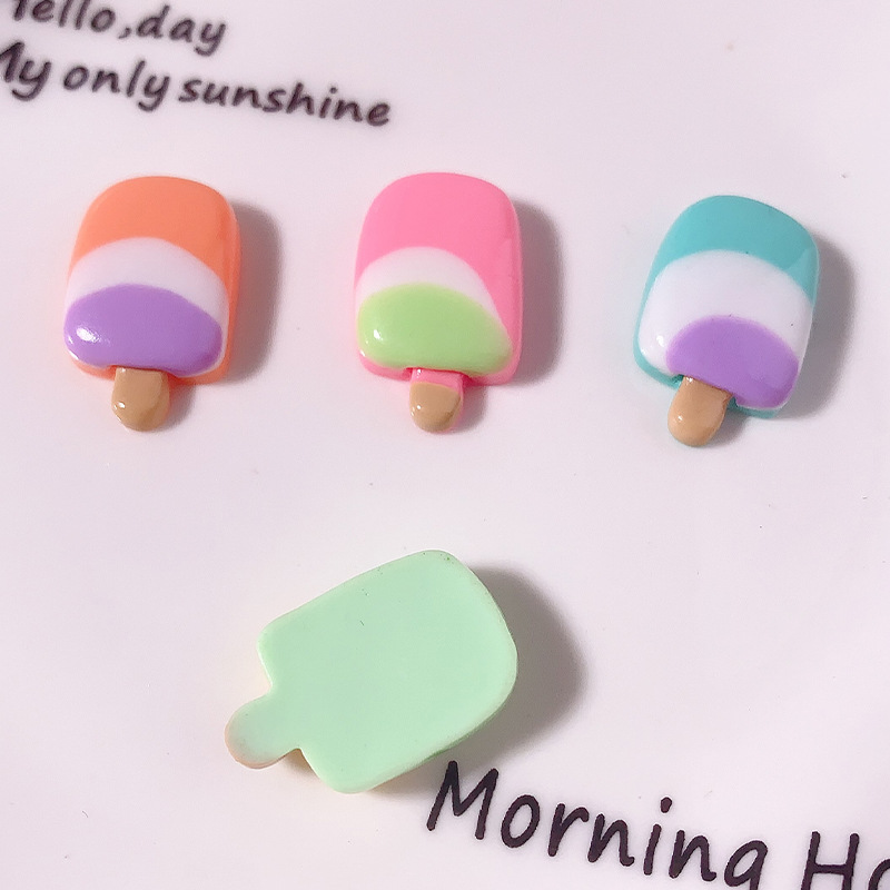 Nuevo macaron helado barra de hielo accesorios de resina de hielo DIY accesorios para el cabello caja de teléfono móvil llaverillo material de hebilla de zapatos parches