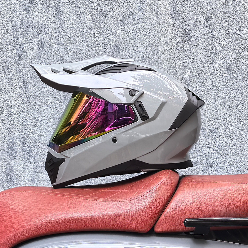 Cascos de Motocicleta Transfronterizos, Cascos de Carretera, Cascos de Una Sola Lente para Hombres y Mujeres, Cascos Integrales de Rally para Carretera y Todoterreno, Cascos para Viajes de Larga Distancia en Motocicleta