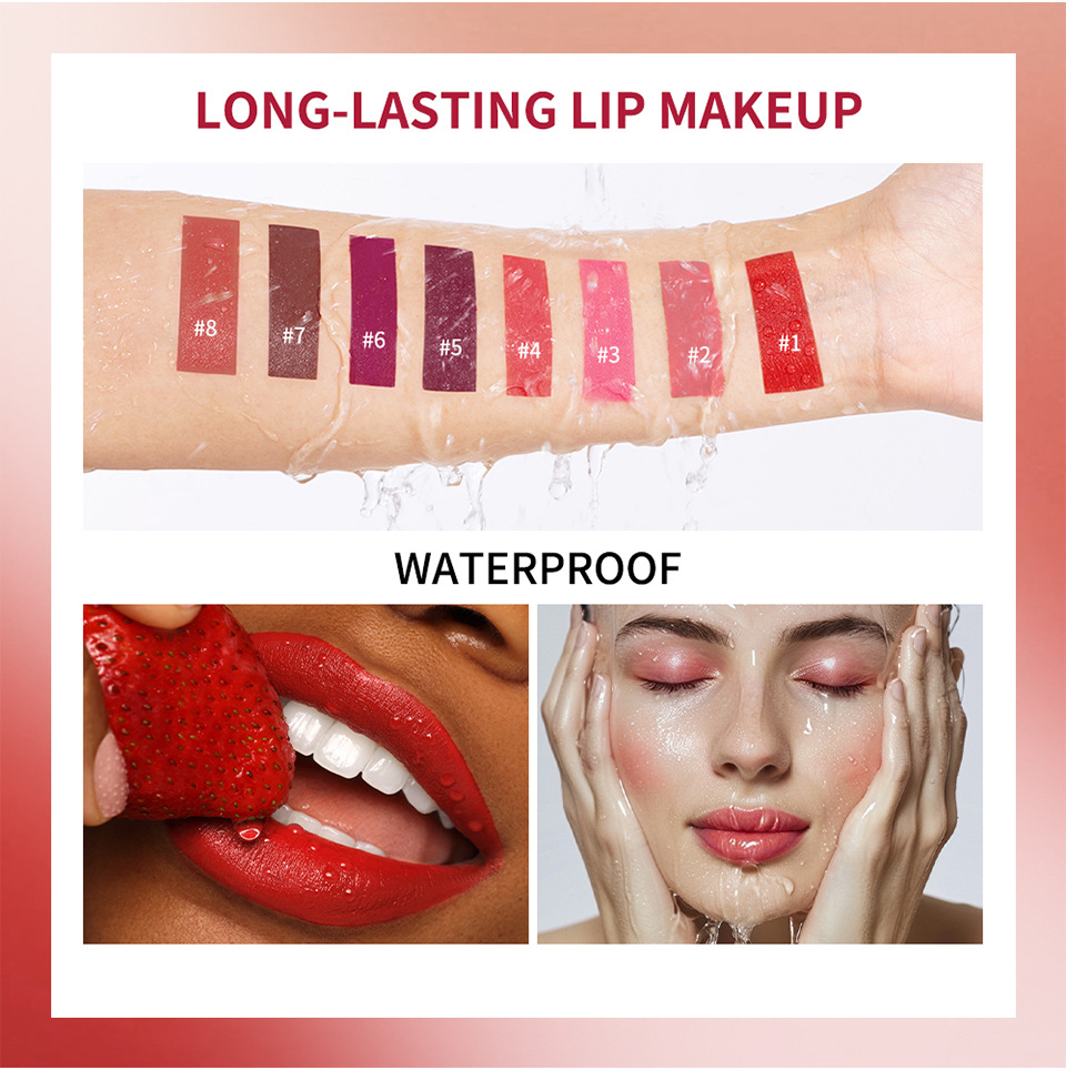Lakerain Cross-border 8-color matte lip gloss Cream matte Lip gloss undefined