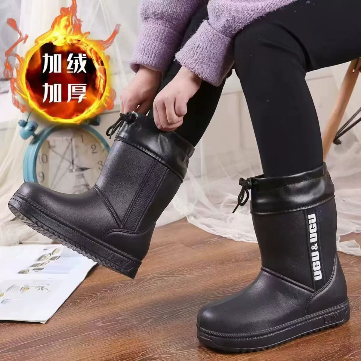 Снежные сапоги женские зимние бархатные толстые пенопластовые хлопчатобумажные сапоги