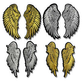 跨境现货金银丝线刺绣翅膀布贴服装辅料可DIY帽子包包卫衣补丁贴