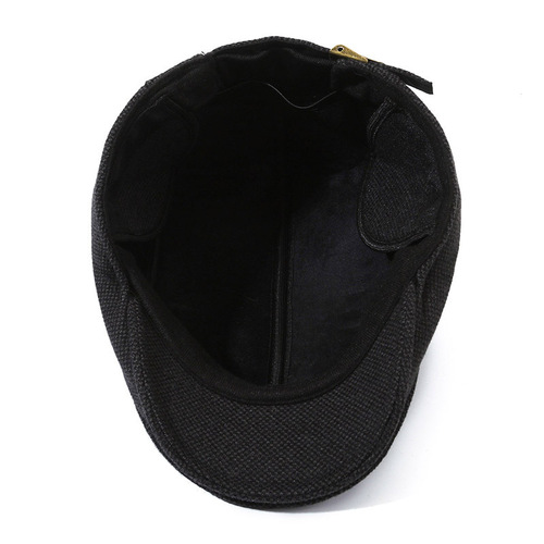 Men's Duckbill Hat for Elderly, Winter Outdoor Cold Protection, Fleece Lined, Thick Ear Coverage Forward Hat