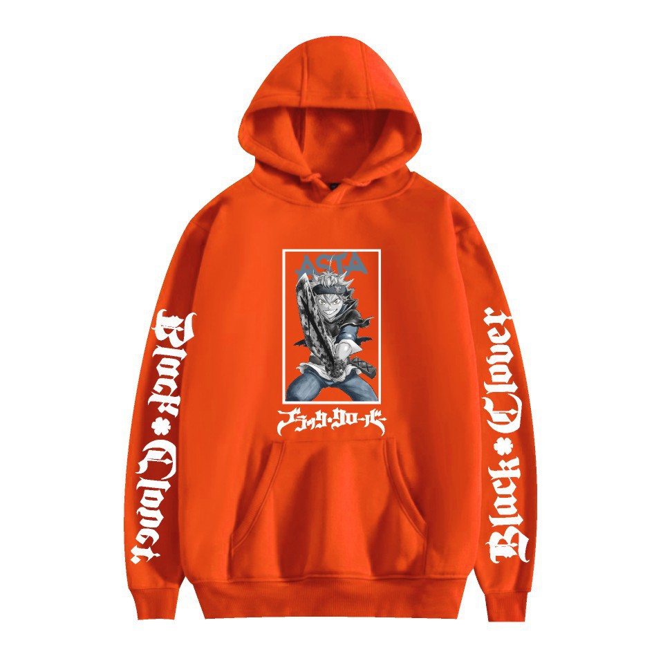 Nuevo estilo transfronterizo popular popular japonés riman black de cuatro hojas-Black Clover más suéter con capucha de terciopelo para mujer