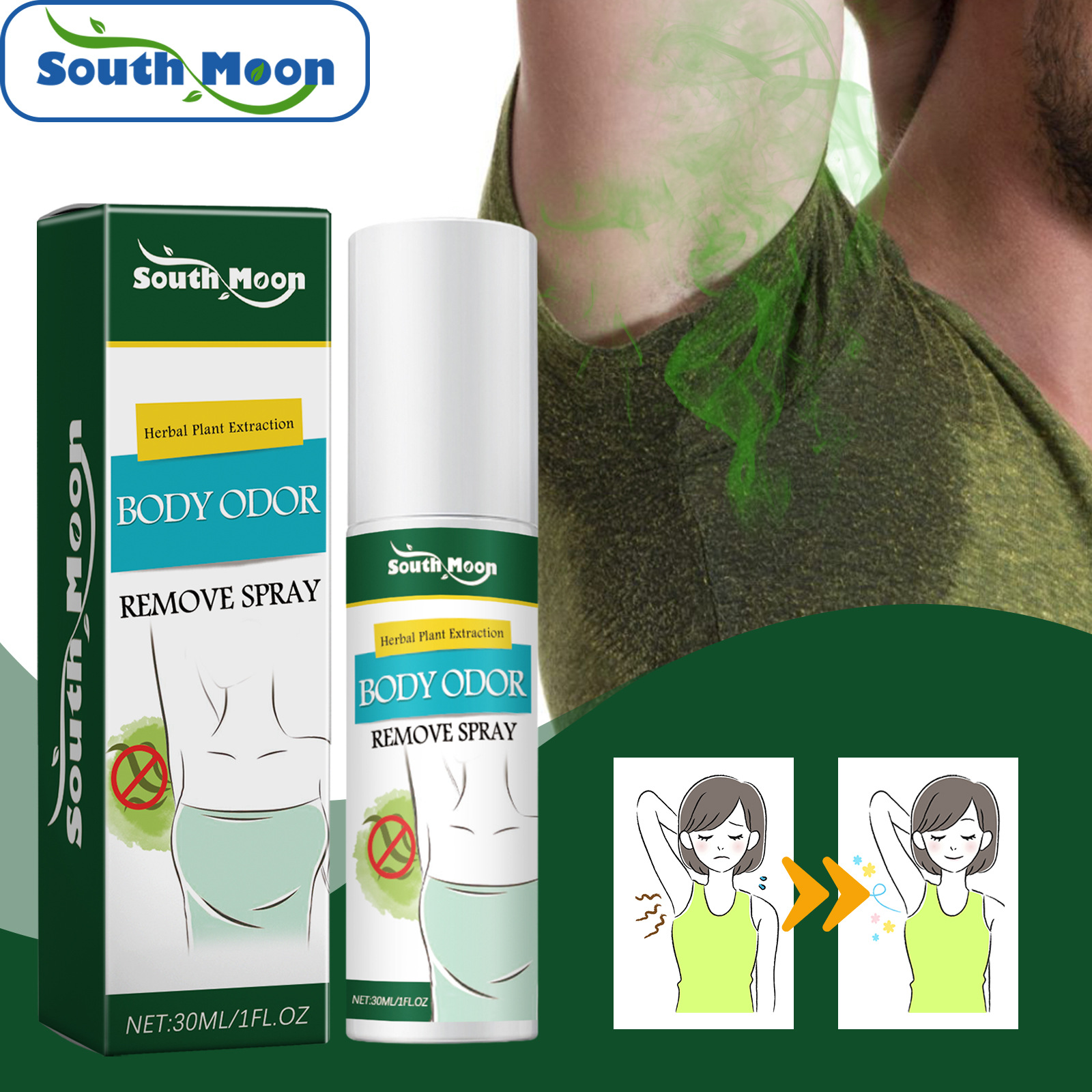 South Moon Body Refreshing Spray Gentle Cleansing Comfortable Refreshing Skin Daily Care Spray