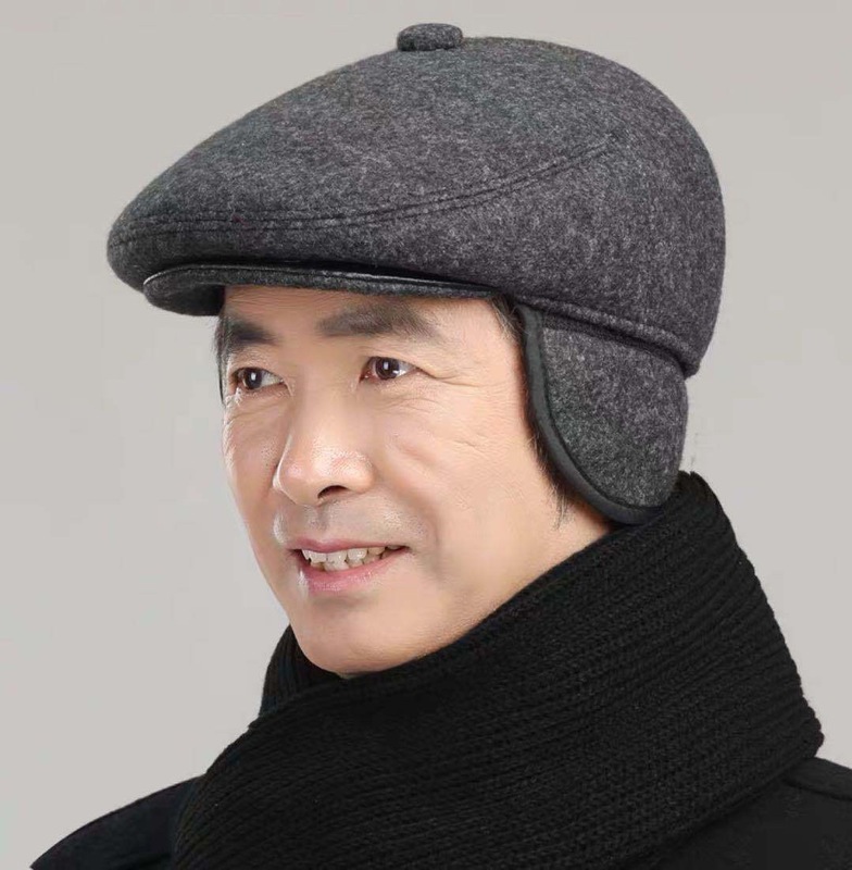 中老年人帽子男士冬季爷爷老头爸爸秋冬天护耳保暖前进鸭舌帽加厚|undefined