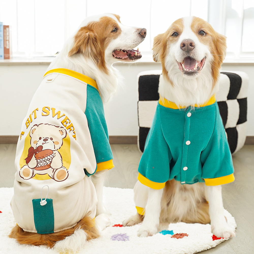 Perro de mascota dorado de cuatro patas ropa de perro grande gato artículos de invierno y otoño perro sudadera de lana Labrador image 3