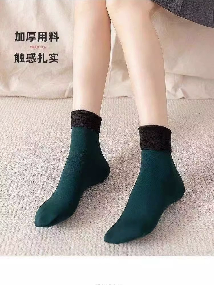 5 пар унисекс толстых носков до середины икры на флисовой подкладке для осени и зимы, зимние носки, носки-полы, теплые женские носки.