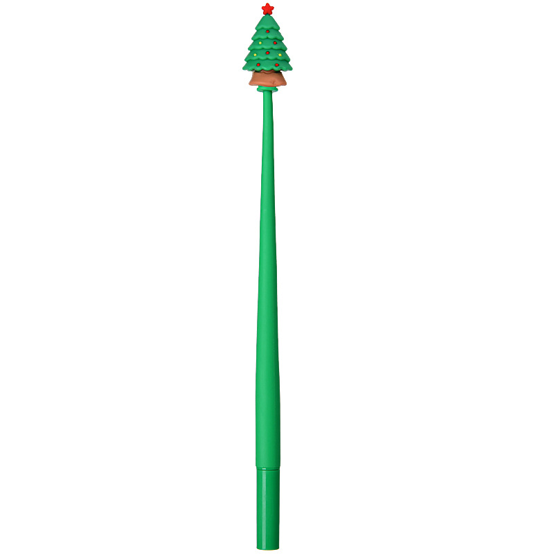 Santa Claus transfronterizo suave silicona agitación lápiz creativo lápiz neutro dibujos animados estilo de alce lápiz de agua árbol de Navidad lápiz negro