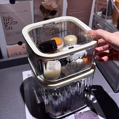 押圧式ミニデスクトップゴミ箱透明高颜値カウンター紙かご家庭用寝室ベッドサイドゴミ箱