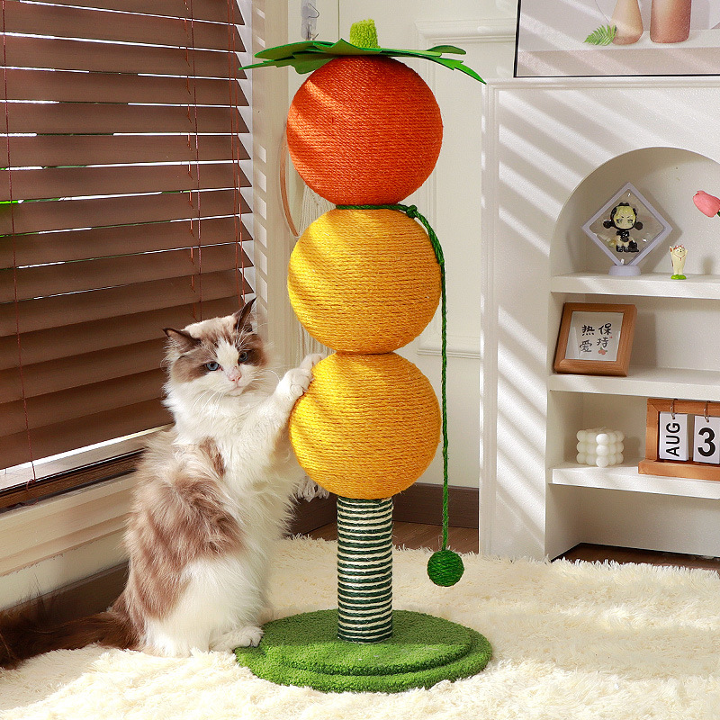 Cross-border Cat Scratch Column Cat Toy Cat Climbing Rack Grinding Claw Hemp Rope Scratch Ball Not Falling Scrap Cat Pet Toy Supplies