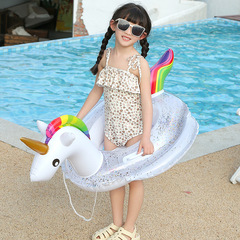 New sequin animal seat children's water swimming ring lifebuoy unicorn rainbow horse sequin seat wholesale