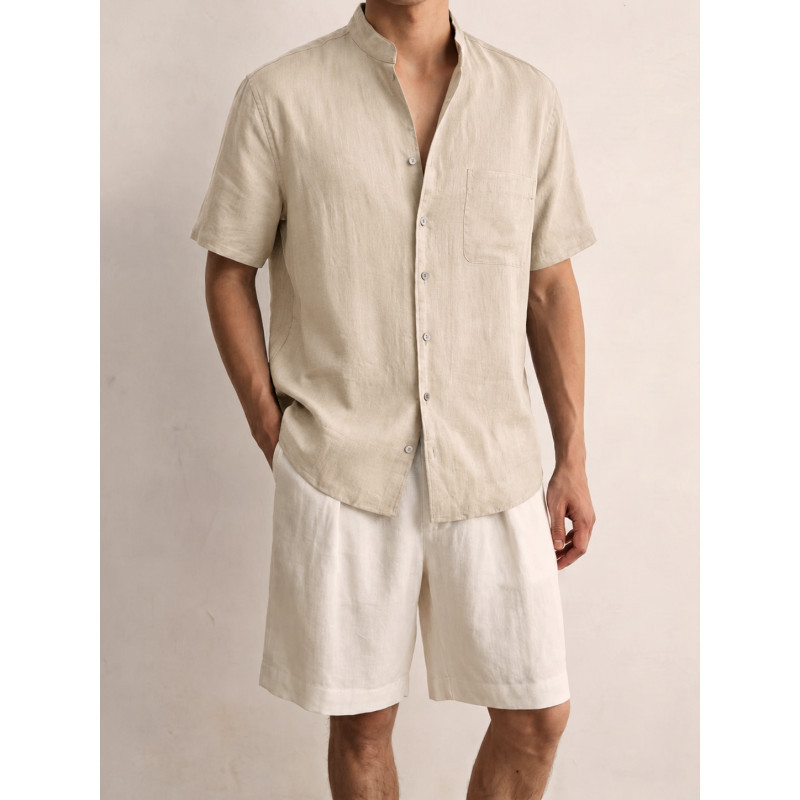 Light and thin breathable solid color shirt Chinese style