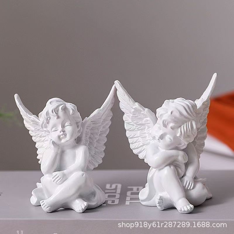 クロスボーダークリエイティブホーム樹脂工芸品かわいい小さな天使の装飾品フランス彫刻デスクトップ装飾小さなギフト|undefined