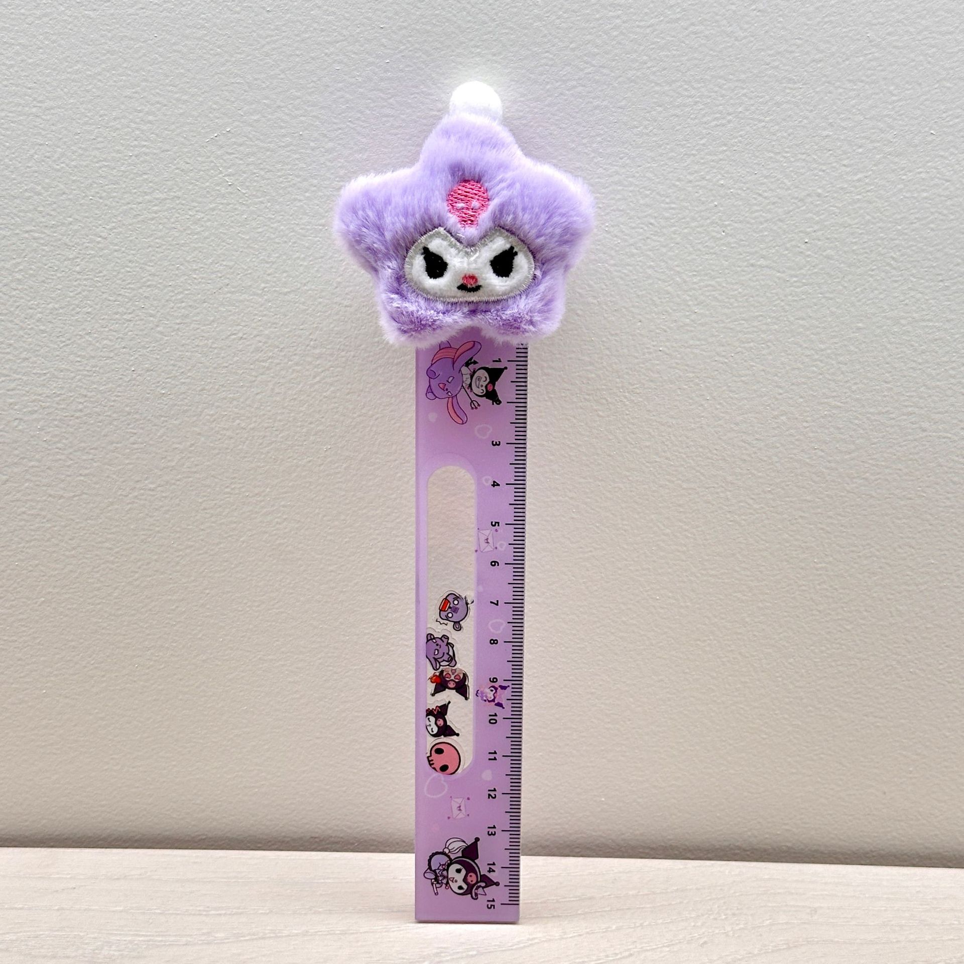 Regla de peluche Capiballa de alto valor de dibujos animados regla de música 15CM regla recta para estudiantes de medición y aprendizaje