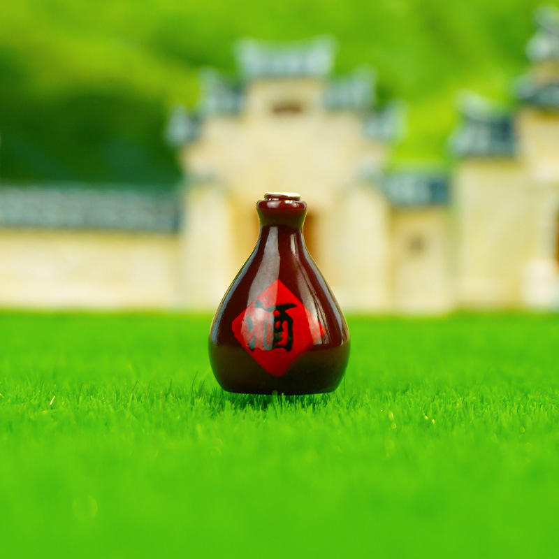 Jarra de vino, jarra de vino, botella de vino, decoración de estilo nacional, modelo de accesorios de micro paisaje, decoración artesanal de resina de bricolaje hecha a mano