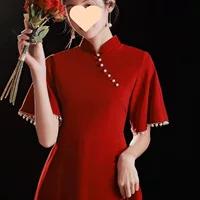 Платье-тост Cheongsam для невесты, платье принцессы для помолвки больших размеров, элитное летнее платье для похудения.