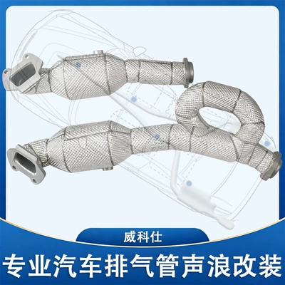 Exhaust pipe sound wave modification suitable for Jeep Wrangler and Gladiator, with three-way catalytic insulation and a low-pitched sound wave modification