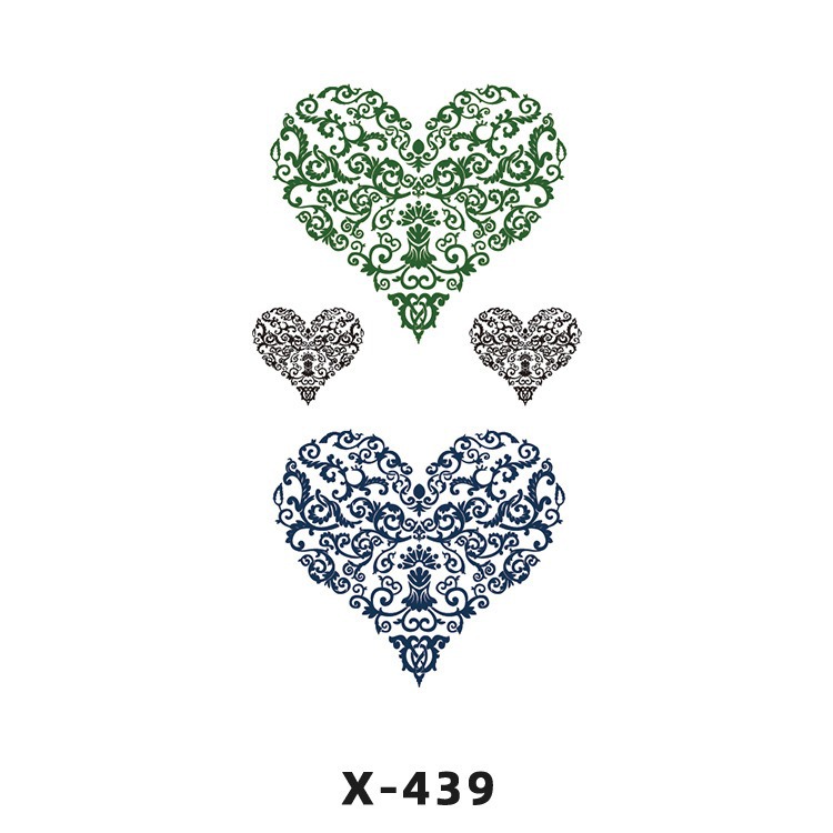 Arco de flor pequeña pegatinas de tatuaje fresco 3D dibujos animados transfronterizo Henna rosa impermeable texto en inglés pegatinas de tatuaje