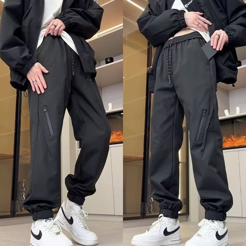 American Tactical Functional Cargo Pants for Men, High Street Micro-Ripple Work Pants, Outdoor Water Hiking Pants, Casual Pants