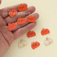 Корейская версия мультфильма DIY Хэллоуин призрак тыквенная голова ведьмы сплав капли масла серьги кулон материал