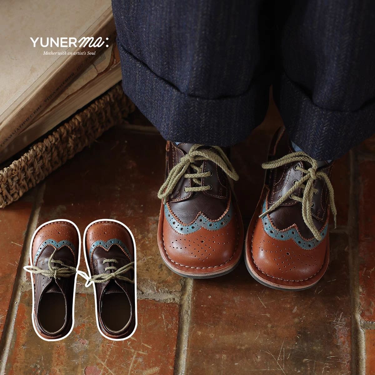 Baby Short Boots Niche Retro Princess Cowhide Stitching Leather Shoes Fashionable Girls Autumn and Winter New Style Roman Shoes