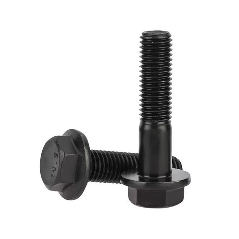 GB5787发黑10.9级六角头法兰面螺栓平脑不带齿M6M8M10M12M14M16