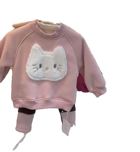 Women's Padded and Thick Hooded Sweatshirt with Cartoon Style, Stylish and Oversized, Long-Sleeved Top for Girls, Padded Base Layer for Autumn and Winter