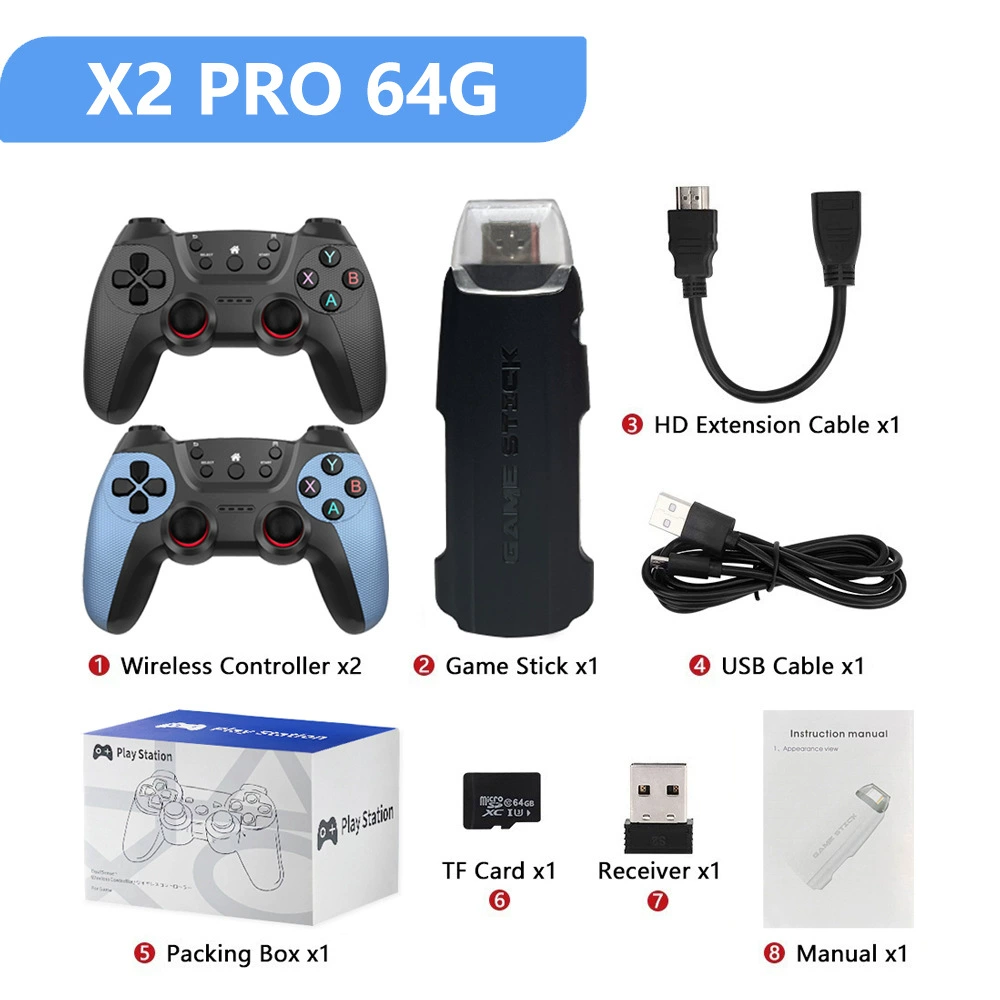 Формальные внешнеторговые новая игровая консоль X2 PRO Домашняя беспроводная 4K высокая четкость игровая машина Dual arcade hdmi GD10