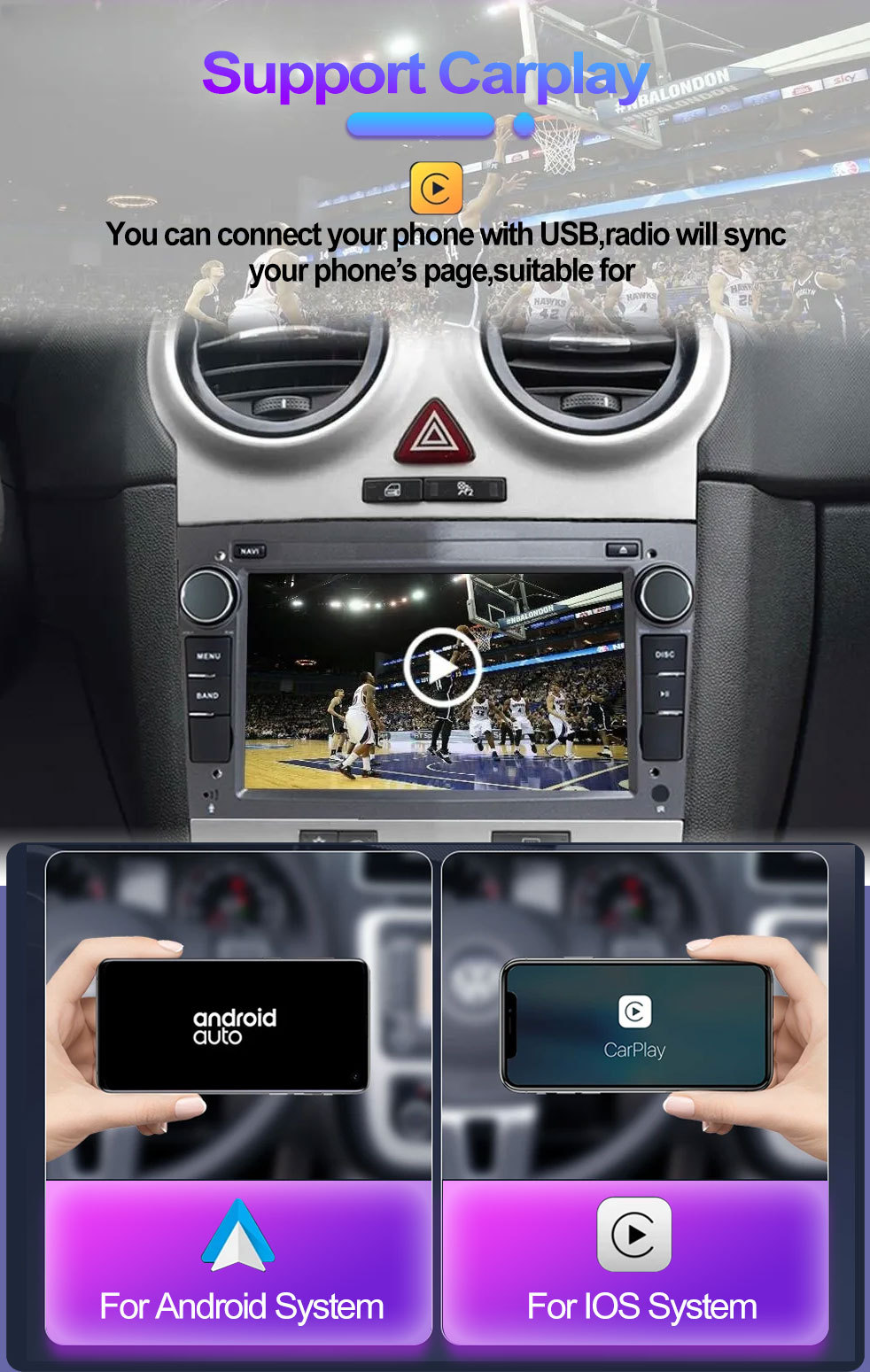 Suitable for 7inch Opel General Machine Gps High-Definition Screen Mp5 Bluetooth Android Car Navigation All-In-One Carplay