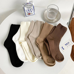 白色中筒襪子女堆堆襪基礎ins潮春夏薄JK日系百搭黑色韓版學院風