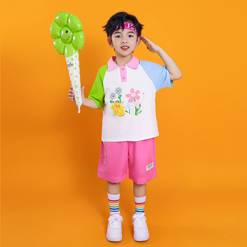 Новая детская одежда для выступлений по чирлидингу на День защиты детей, классная форма, спортивная встреча, церемония открытия, костюм для чирлидинга с героями мультфильмов для мужчин и женщин