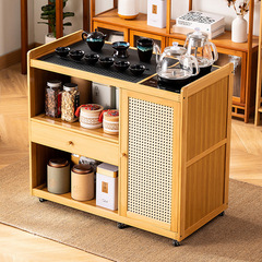 移動式新中式茶台、家庭用バルコニー用茶テーブル、茶を淹れるためのテーブル一式、オフィス用茶水キャビネット、小型茶テーブル