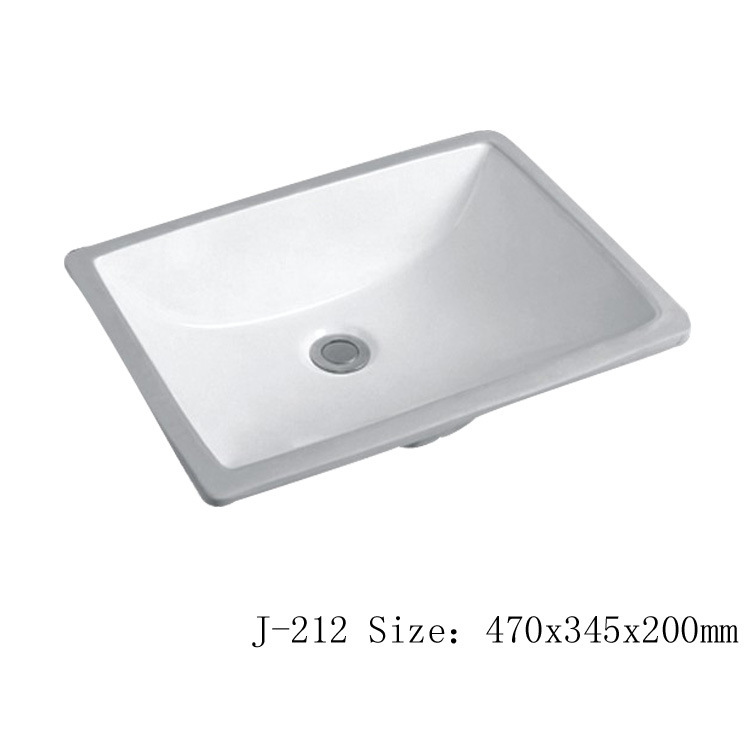 Baja de cerámica cuenca cuadrada incrustada lavabo cerámico lavabo de mano pequeña casa lavabo único lavabo de alta temperatura ingeniería hotelera de lavabo inteligente