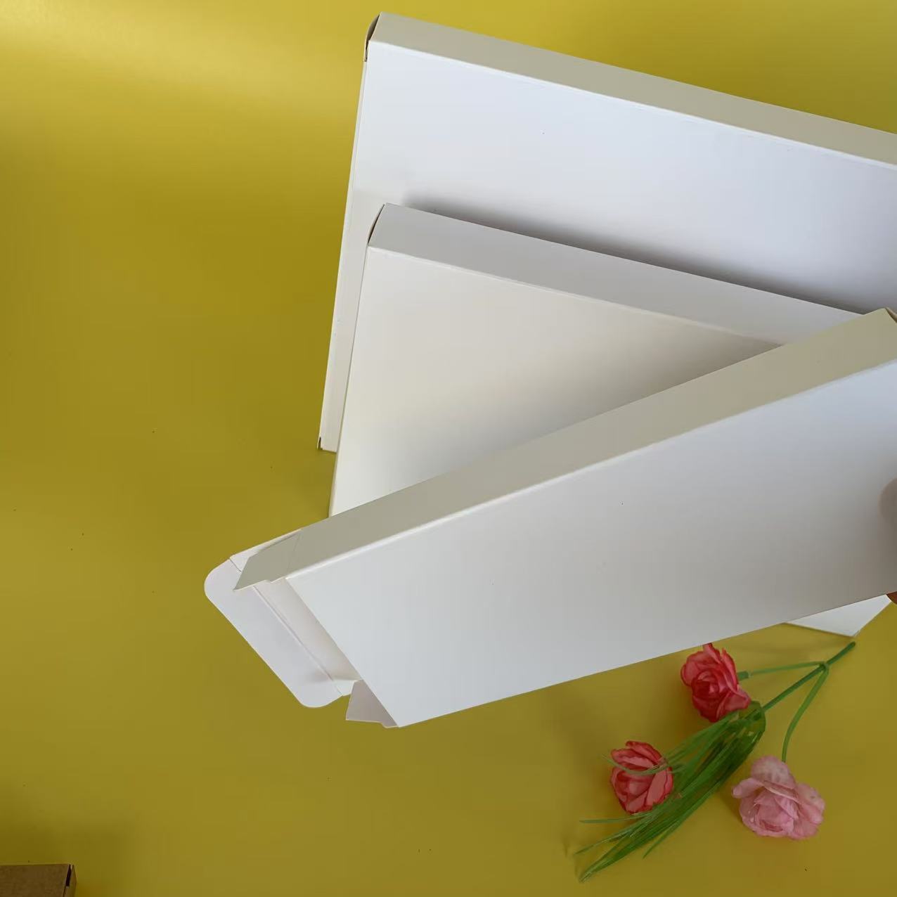 80mm白色双插纸盒现货批发跨境中性小纸盒白卡纸盒小批量彩印制定