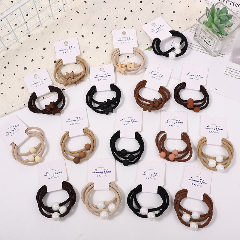 009 hilo montado en la tarjeta banda de goma incrustado en Diamantes 3 banda de pelo cuerda de pelo banda de goma 1 yuanes 2 yuanes tienda accesorios para el cabello accesorios para la cabeza bienes