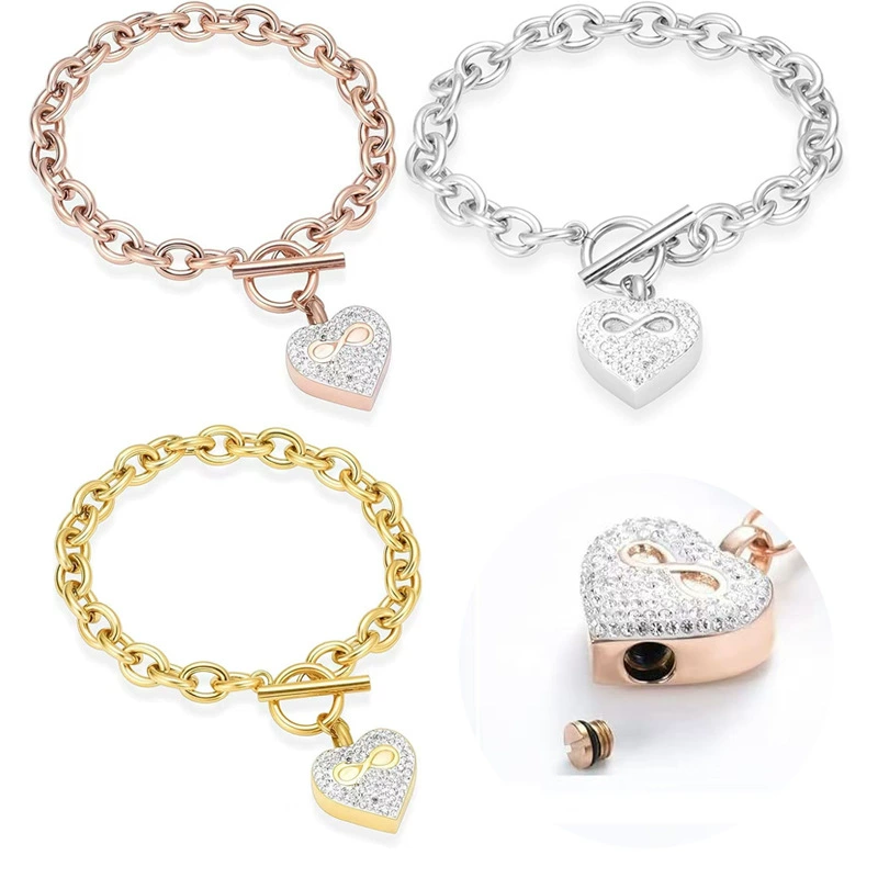 Трансграничный новый браслет из нержавеющей стали любви с бриллиантами может открыть бутылку парфюмерии для домашних животных