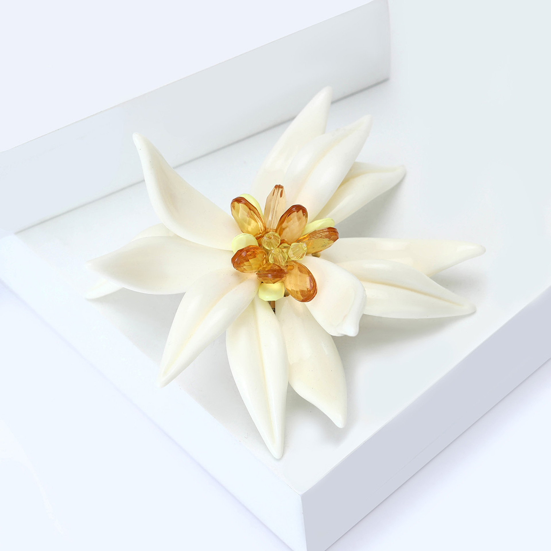 Pastoral Style Enamel Edelweiss Flower Brooch Korean Style Simple Elegant Ladies Suit Decorative Corsage Accessories
