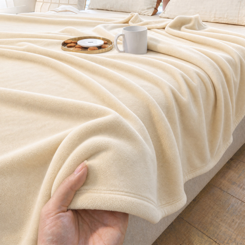 Customized Flannel Blanket Nap Office Air Conditioning Blanket Cream White Double-Sided Velvet Bed Sofa Blanket Customized Flannel Blanket Nap Office Air Conditioning Blanket Cream White Double-Sided Velvet Bed Sofa Blanket