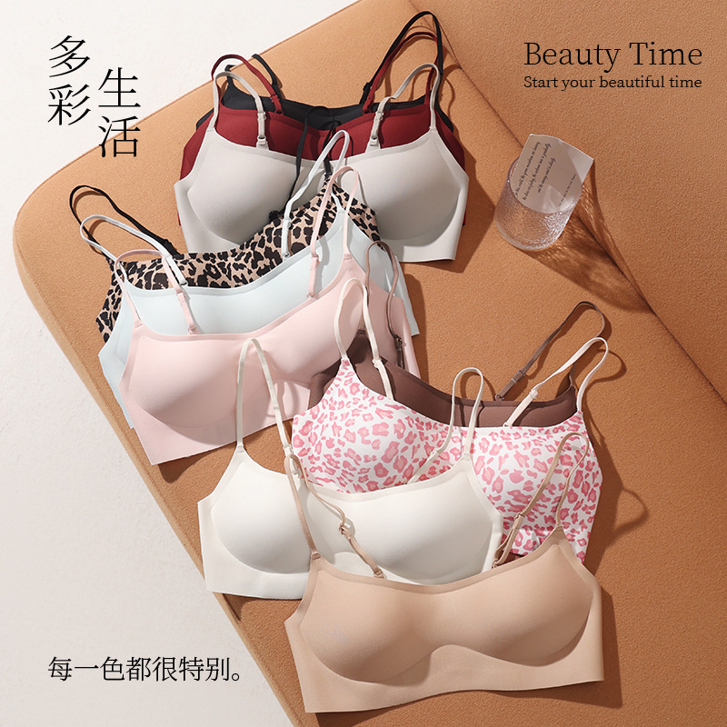Original Ten-Color Low-Neck Thin Strap Seamless Foundation-Style Bra for Women, Thin Cup, Push-Up, Close-Fitting, Low-Cut, Comfortable Bra