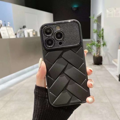 Zhao Lusi same style woven large windows suitable for iPhone 15 mobile phone case 14Pro Apple 11 protective case 13