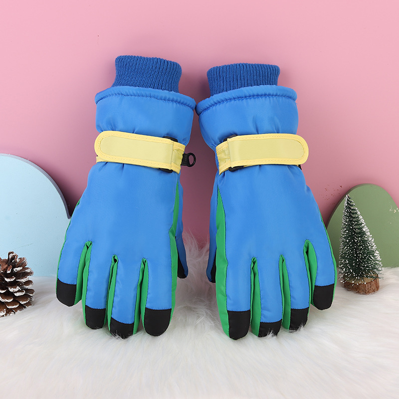 Pantalla táctil para niños de 3 - 17 años de invierno grueso a prueba de frío impermeable a prueba de viento antideslizante y caliente para jugar con guantes de seda