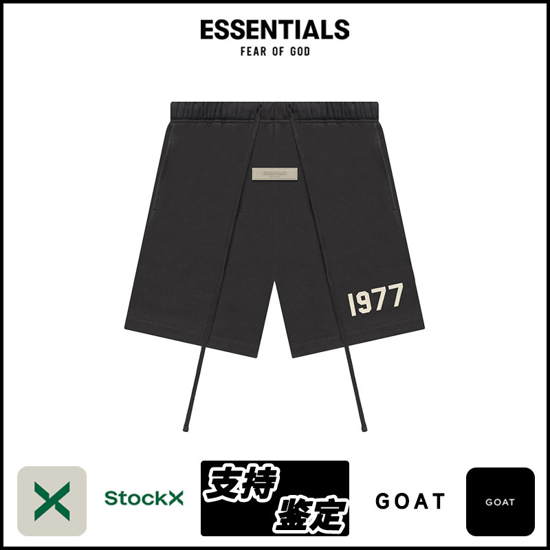 Essentials Ss22 Sweatshort 1977 Flocked Sports Casual Shorts for Men and Women