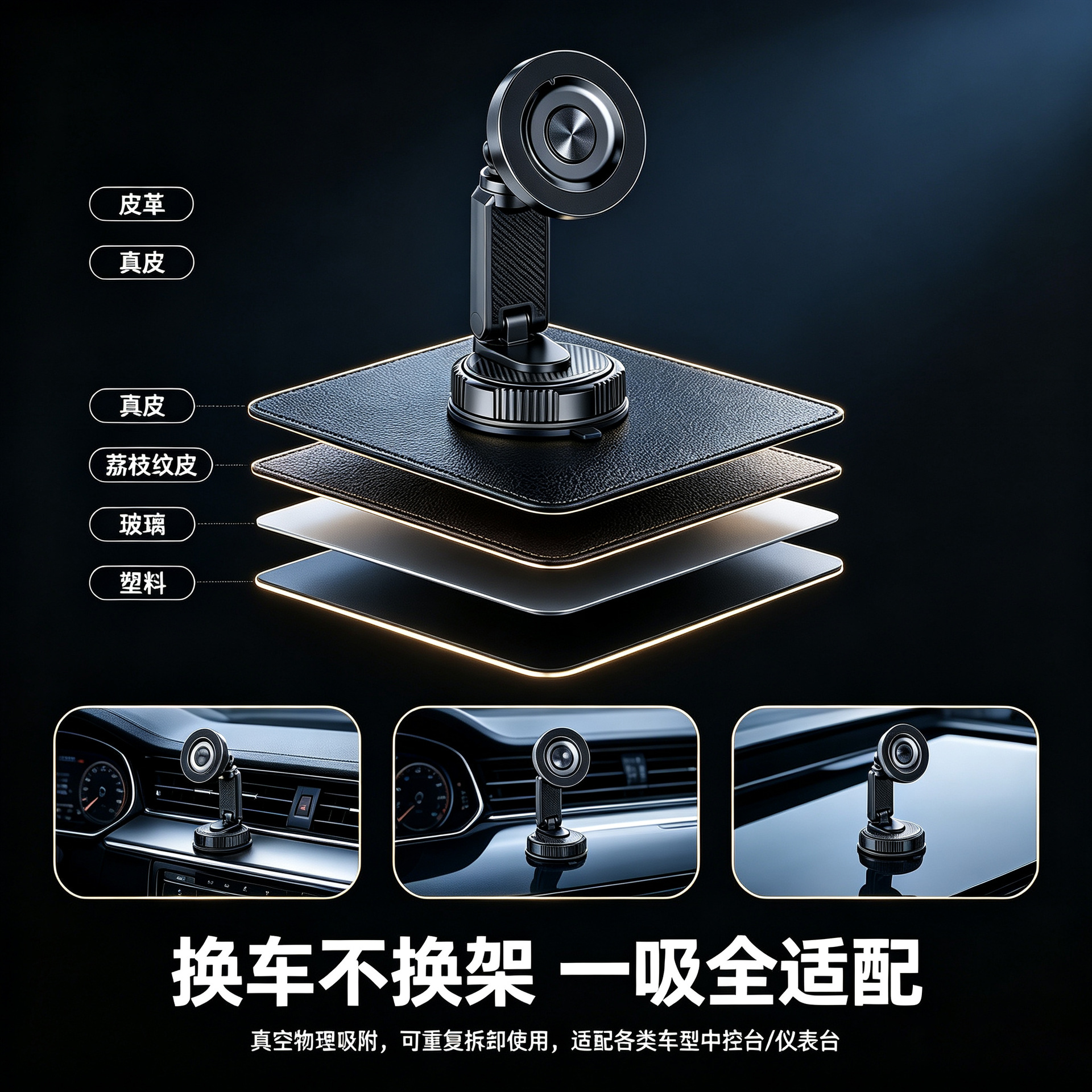 2026 New Model Car Magnetic Phone Holder Multifunctional Foldable Dashboard Navigation Stand Rotatable